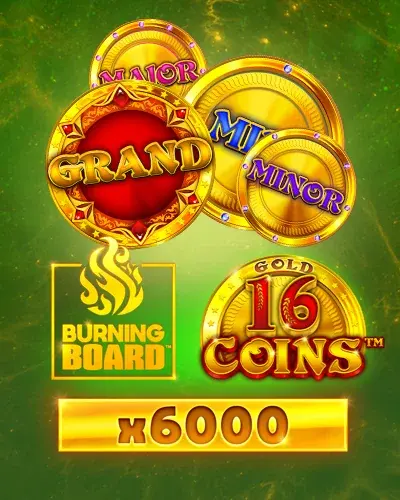SpinMama Casino: 16 Coins Gold Burning Board